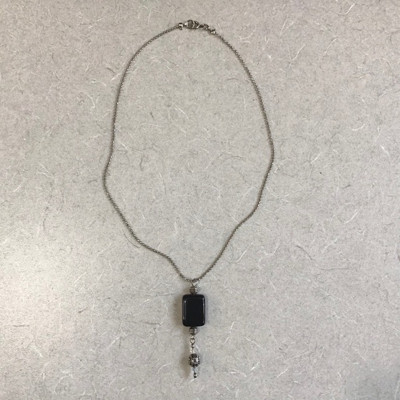 Delicate Necklace with Dangling Beaded Pendant - Picture 9 of 11